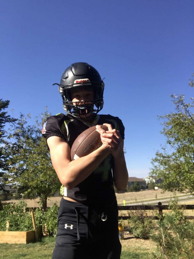 Logan Wier, freshman, prepares for the upcoming football season. 