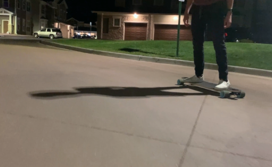 Skateboarding with Parker